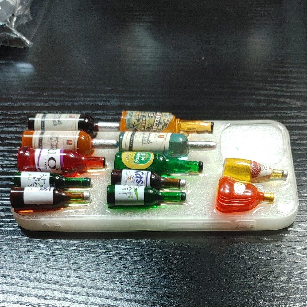 For iPhone 12 Mini Miniature Assorted Beverage Bottle Protective Phone Case - Picture 3 of 5
